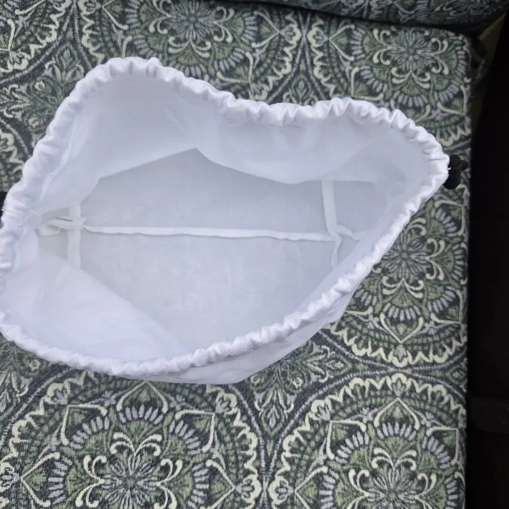 Chanel Cotton Drawstring Dust Bag Pouch White